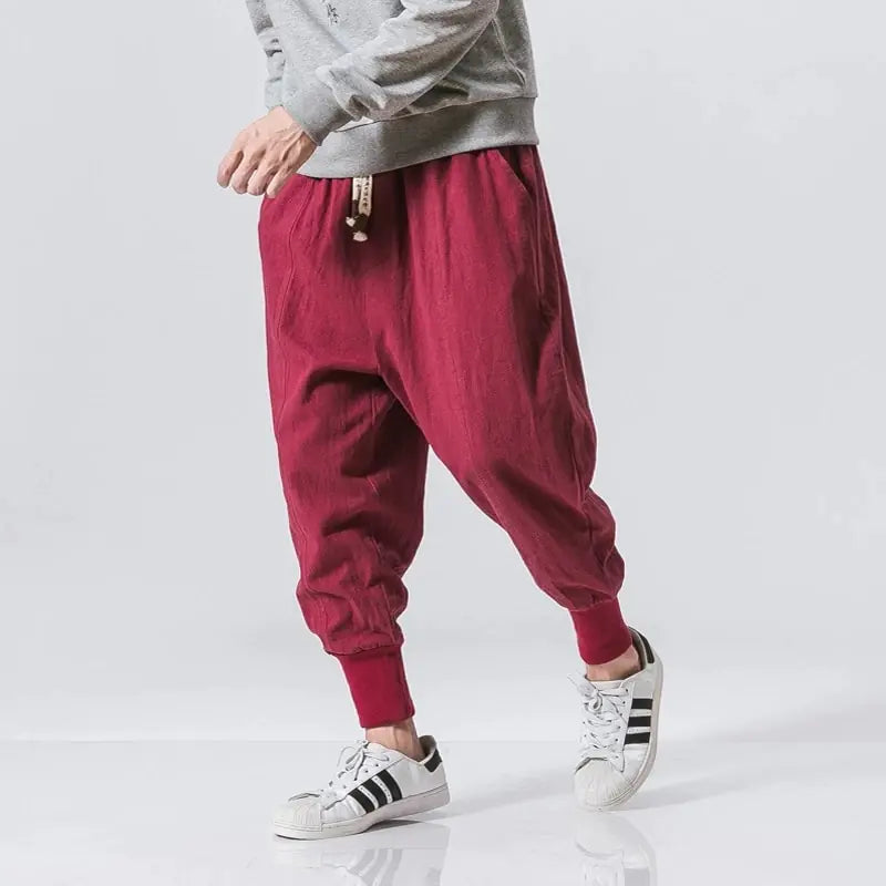 Cotton Linen Harem Pants for Men