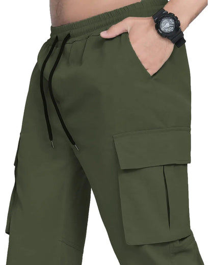 LYRXXX Men's Versatile Cargo Joggers in Army Green