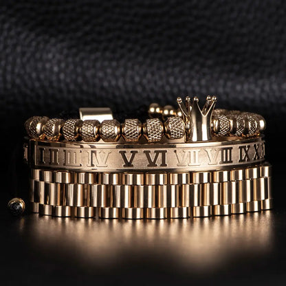 Luxury Crown Roman Numeral Bracelet Band