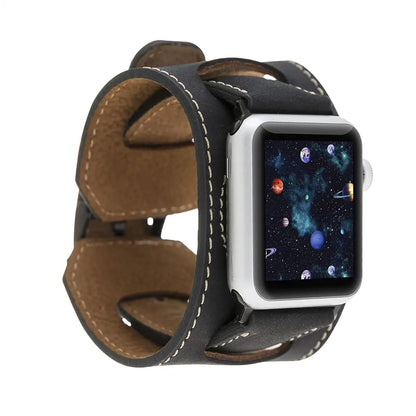 Leather Cuff Watch Strap for Apple Watches 49mm, Handmade, Multi-Series