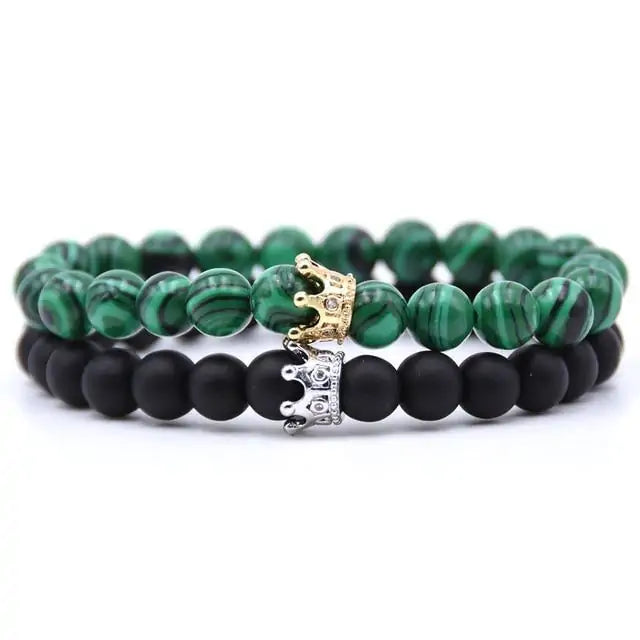 Royalty in Love Beaded Crown Bracelet Set