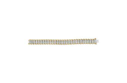 10K Yellow Gold 4ct Pave Diamond S-Link Bracelet