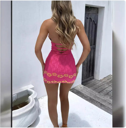 Lace Backless Bodycon Dress