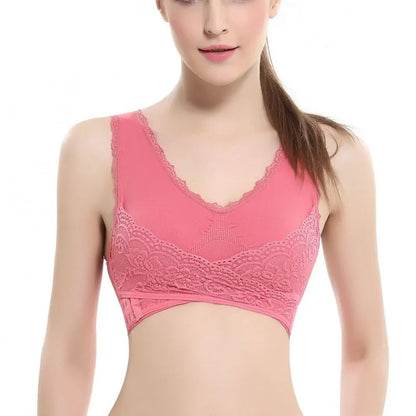 Seamless Push Up Vest Lace Bra