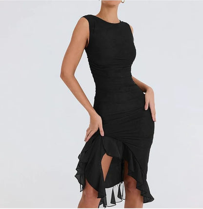 Chic Ruffle Midi Elegance Dress