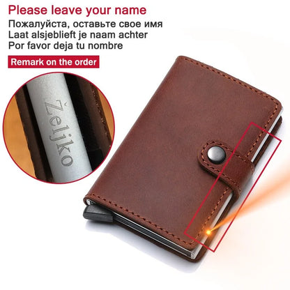 RFID Blocking Men Wallet ID Card Holder