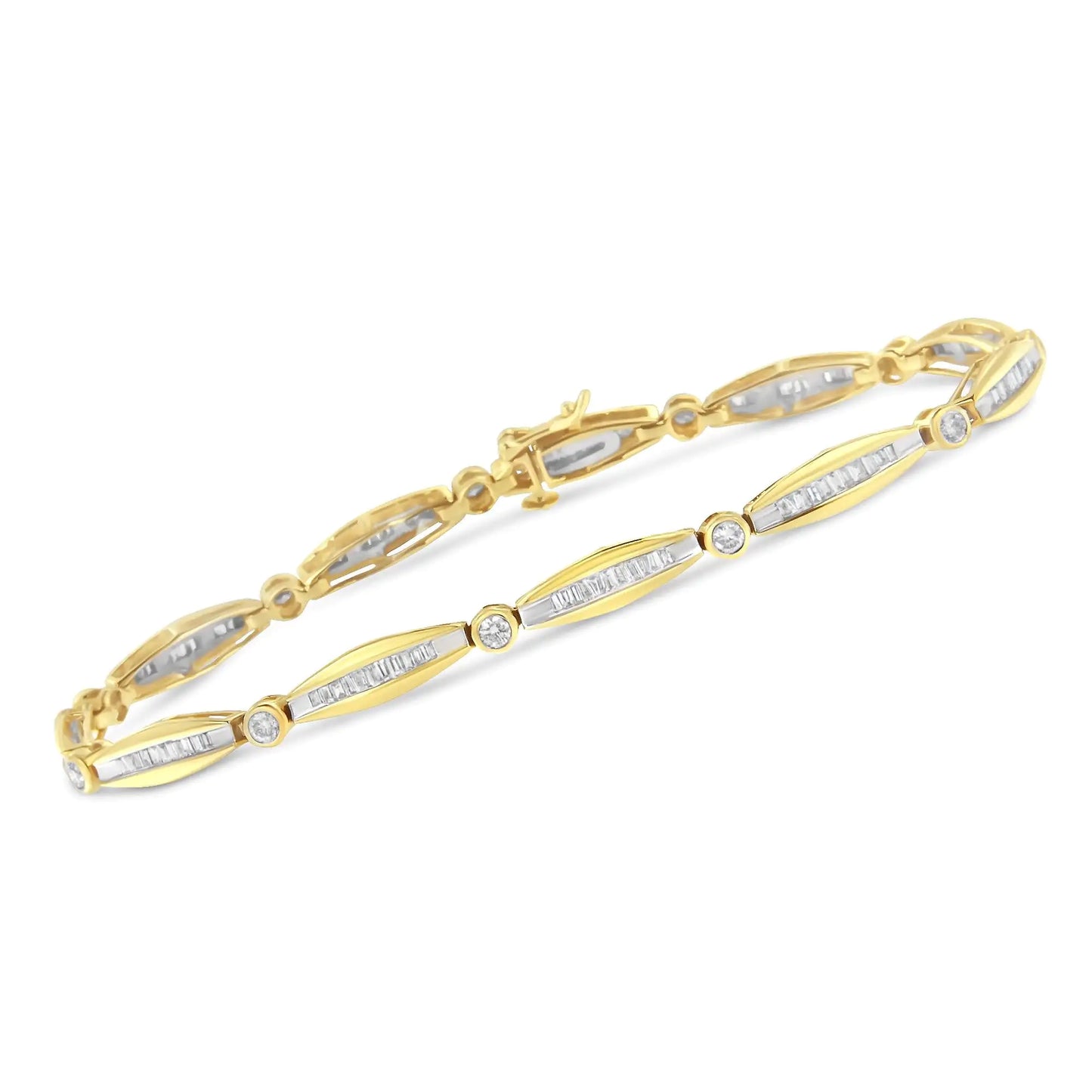 14K Yellow Gold 1.5ct Diamond Tennis Bracelet (H-I, I1-I2)