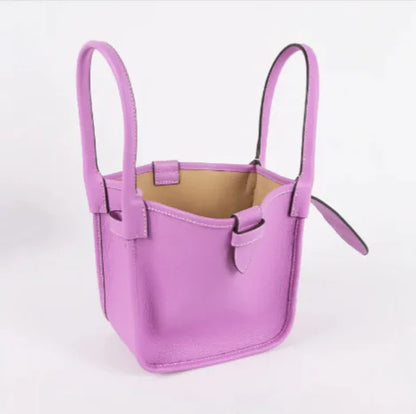 Top-Grain Leather Tote Handbag