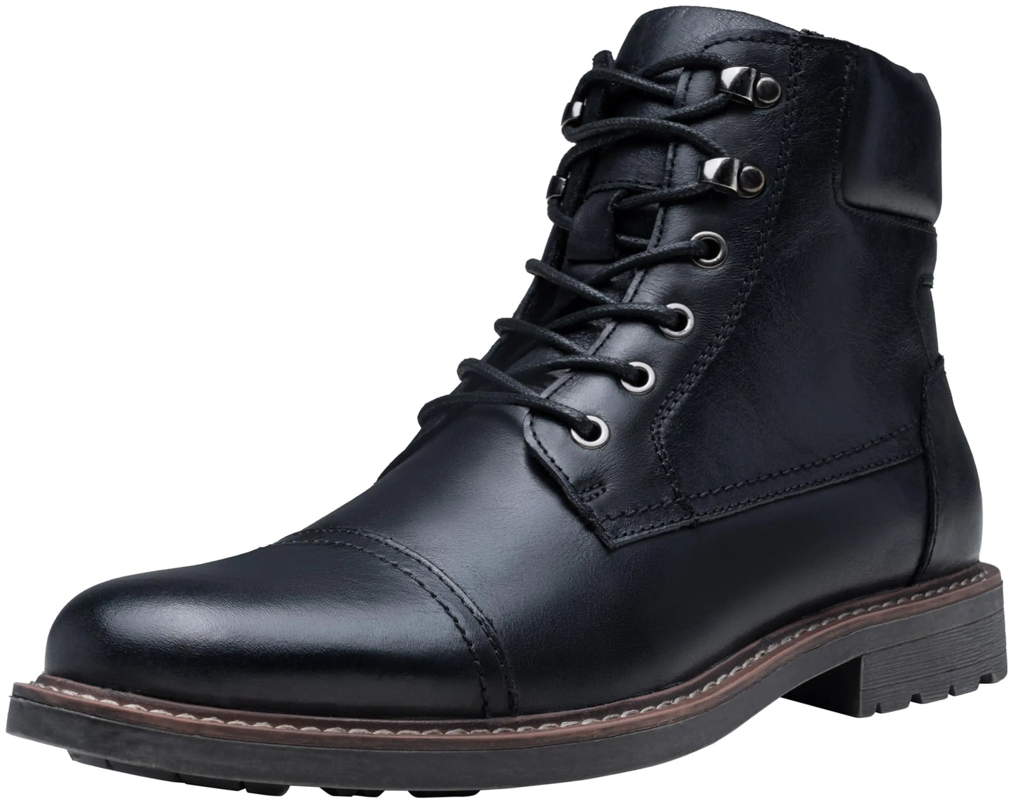 Jousen Mens Boots Leahter Retro Dress Boots for Men Cap Toe Boots for Men (AMY8192 Black 09)