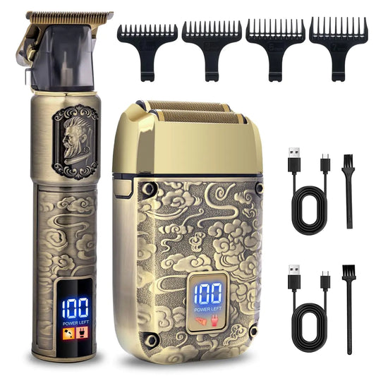 Hatteker Electric Razor for Men Foil Shavers Hair Beard Trimmer for Men Hair Clippers and Trimmer Kit Professional Electric Foil Razors Cordless Head Shavers for Bald Men Gifts for Men