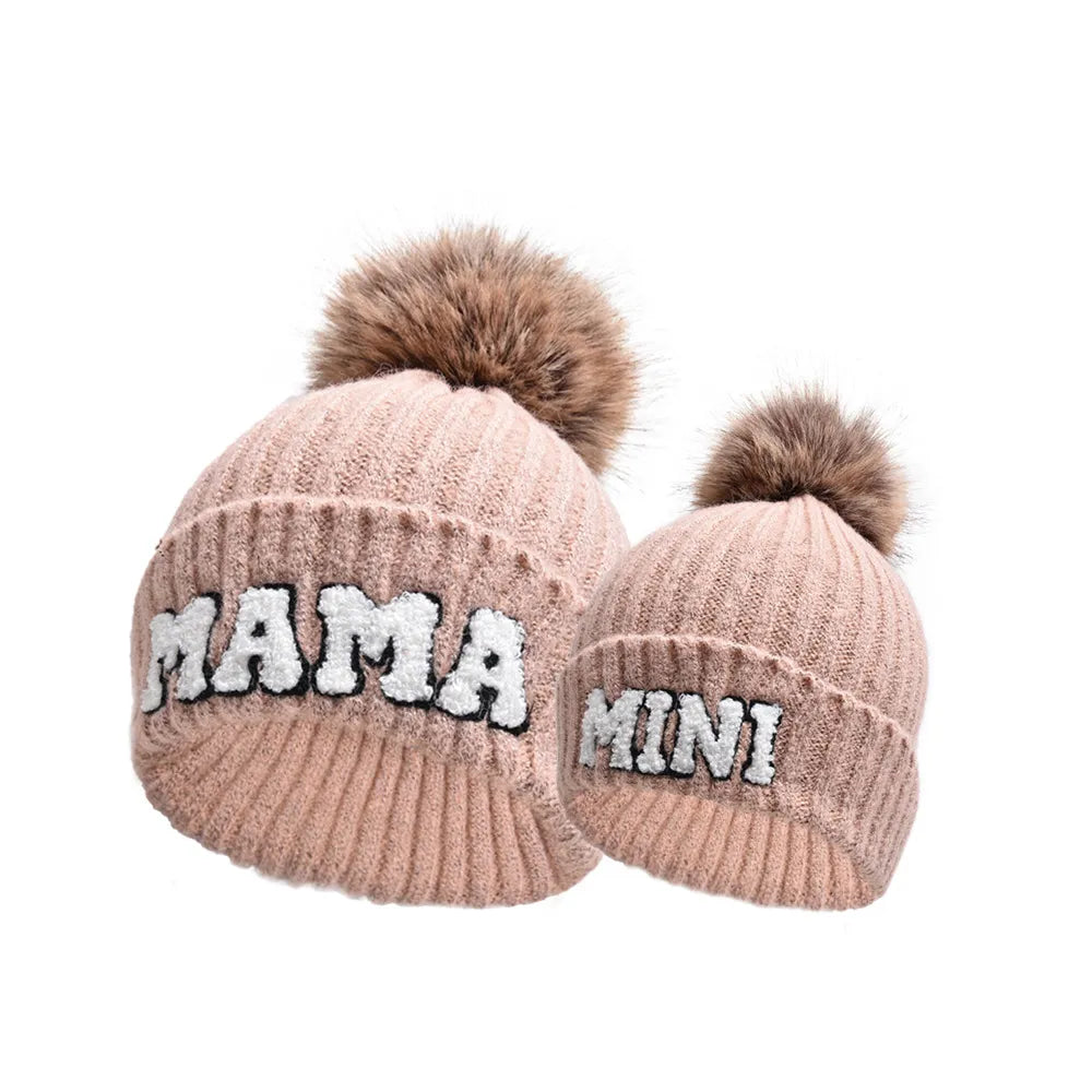 Kunyeah Family Beanie Trio with Pom-Poms