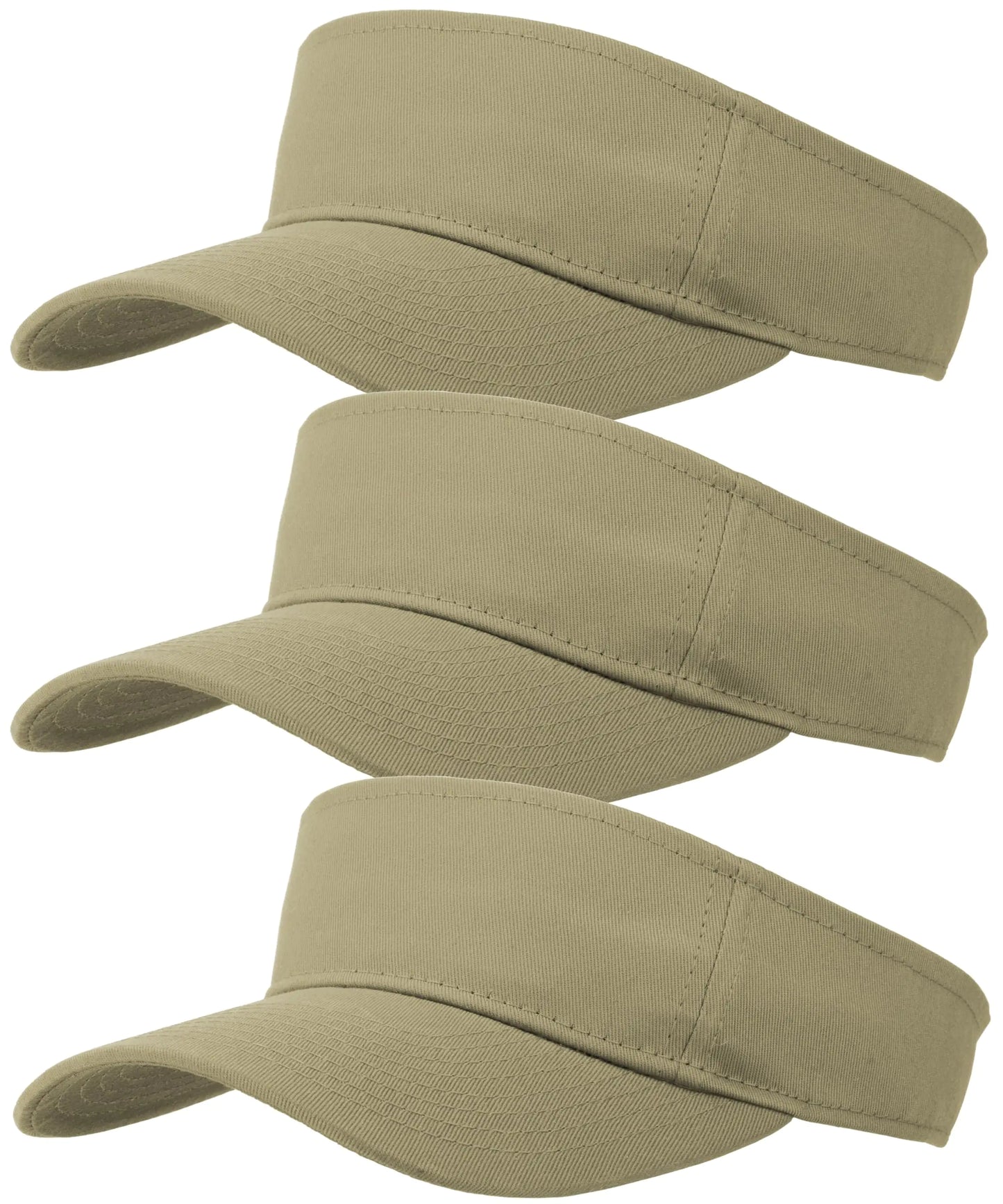 Adjustable Cotton Sun Visors 3-Pack - Outdoor Sports Cap