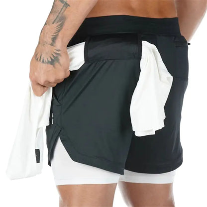 Camo 2-in-1 Running Shorts For Men