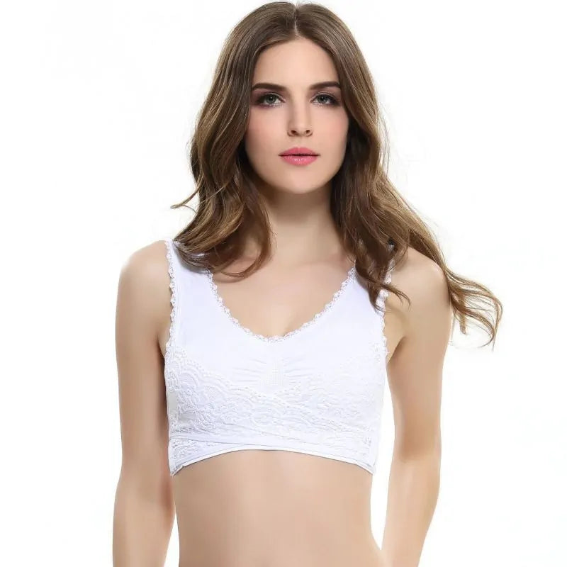 Seamless Push Up Vest Lace Bra