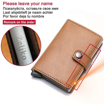 RFID Blocking Men Wallet ID Card Holder