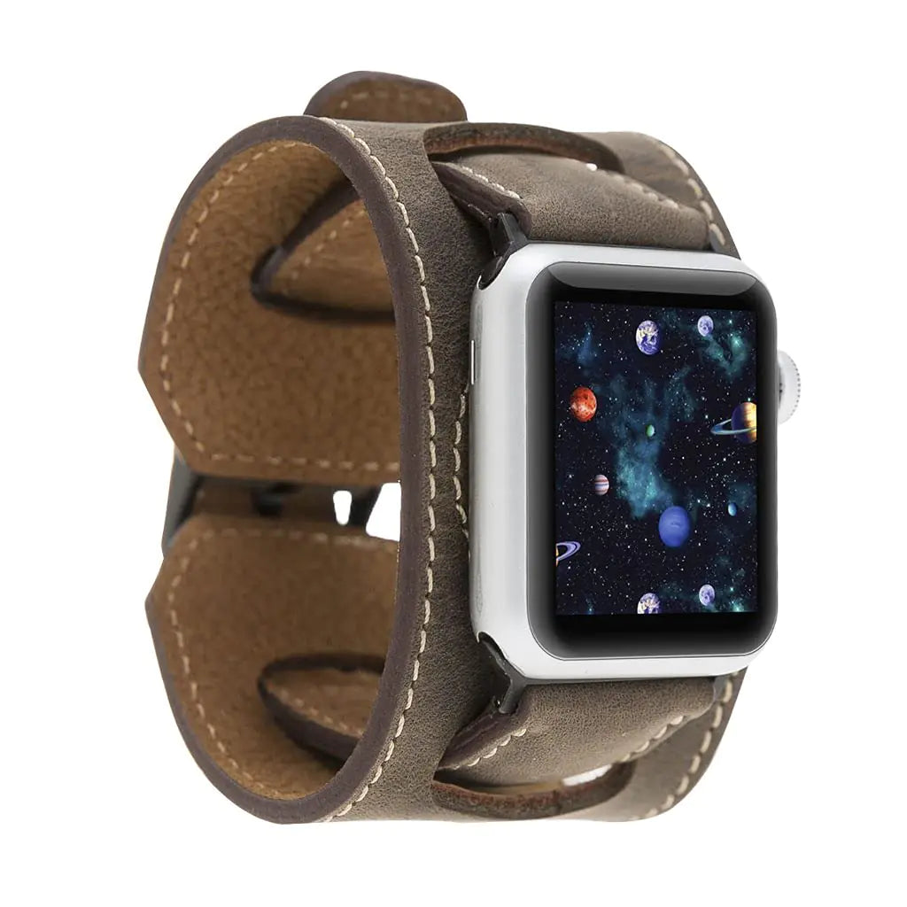 Leather Cuff Watch Strap for Apple Watches 49mm, Handmade, Multi-Series