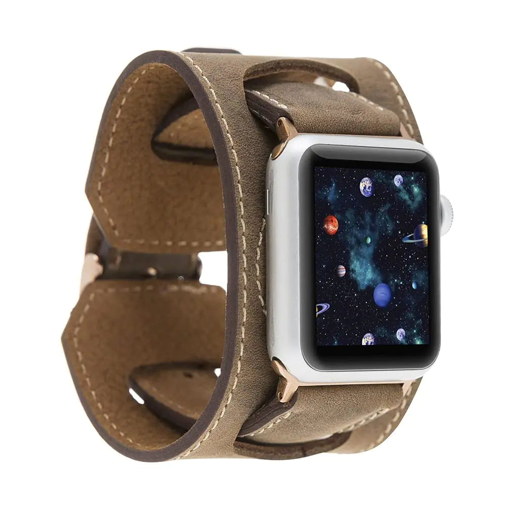 Leather Cuff Watch Strap for Apple Watches 49mm, Handmade, Multi-Series