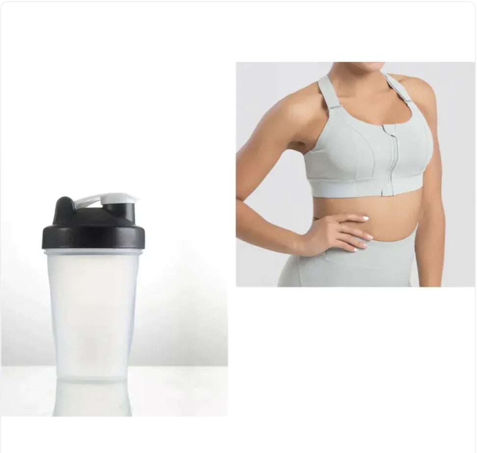 Seamless Wireless Push-Up Sports Bra with a Bottle