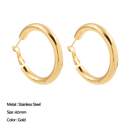 Classic Stainless Steel Ear Buckle For Women