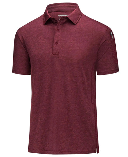 MAGCOMSEN Polo Shirts for Men Golf Shirts for Men Pique Polo Shirts Hiking Shirts for Men Quick Dry Athletic Shirts Mens Polo Summer Shirts Wine Red