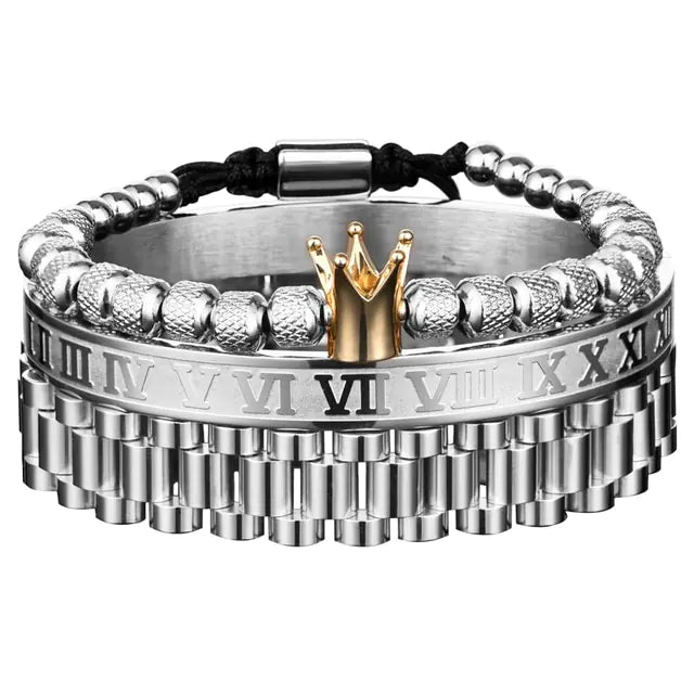 Luxury Crown Roman Numeral Bracelet Band