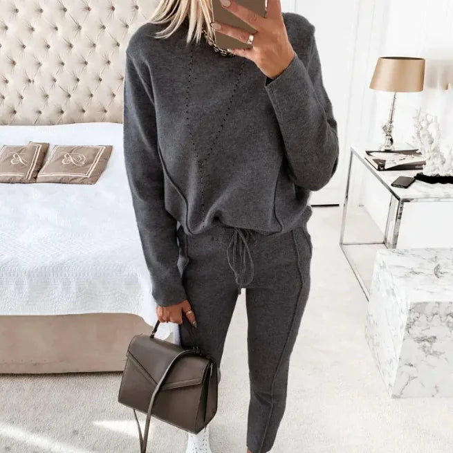 Turtle Neck Long Sleeve Fleece Trousers