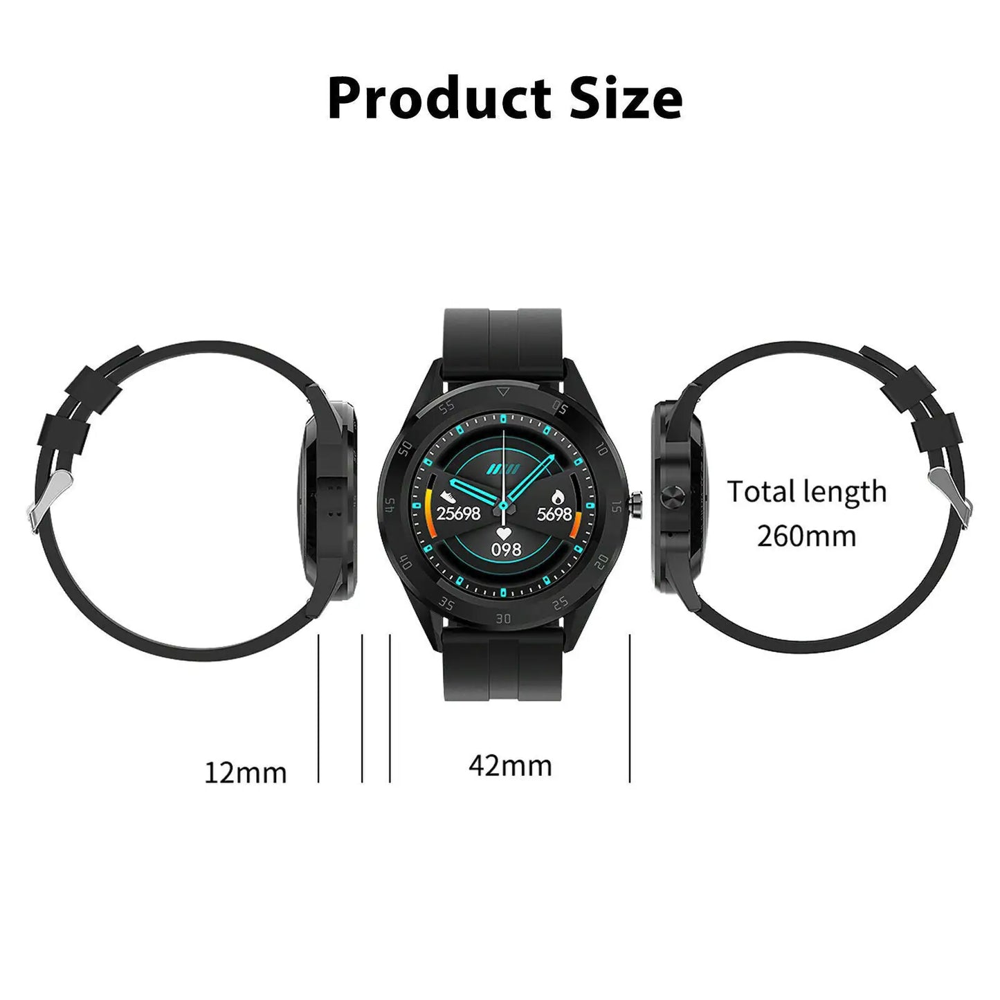 Waterproof Bluetooth Smart Watch Phone Mate Heart Rate Tracker For iOS Android