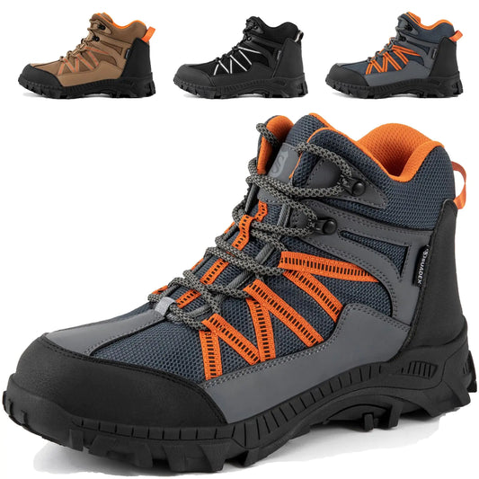 SUADEX Steel Toe Boots for Men Work Construction Boots Composite Toe Work Boots for Men Indestructible Steel Toe Safety Work Boots for Men 11.5 Women/10 Men