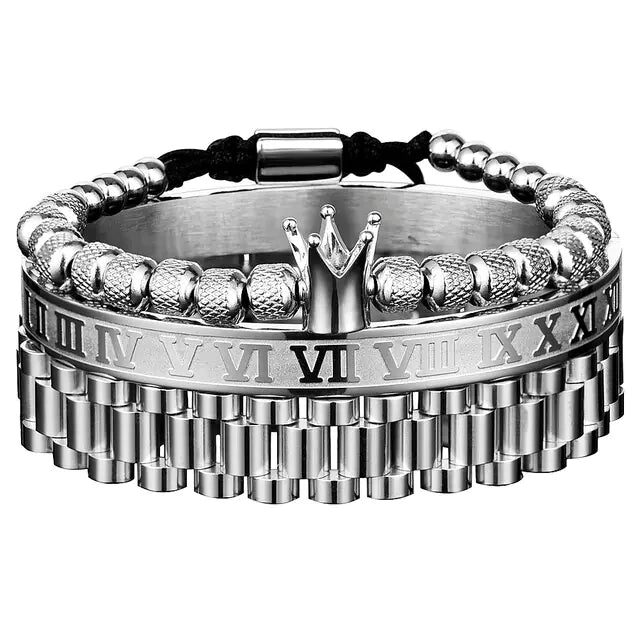 Luxury Crown Roman Numeral Bracelet Band