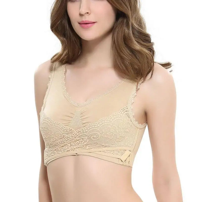 Seamless Push Up Vest Lace Bra