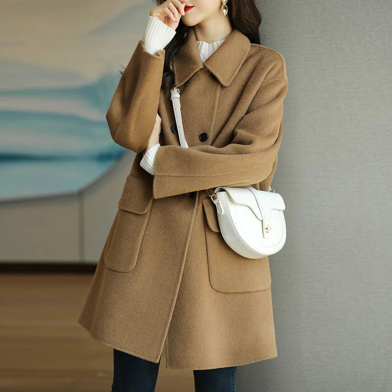 Chic Mid-Length Women's Wool Coat