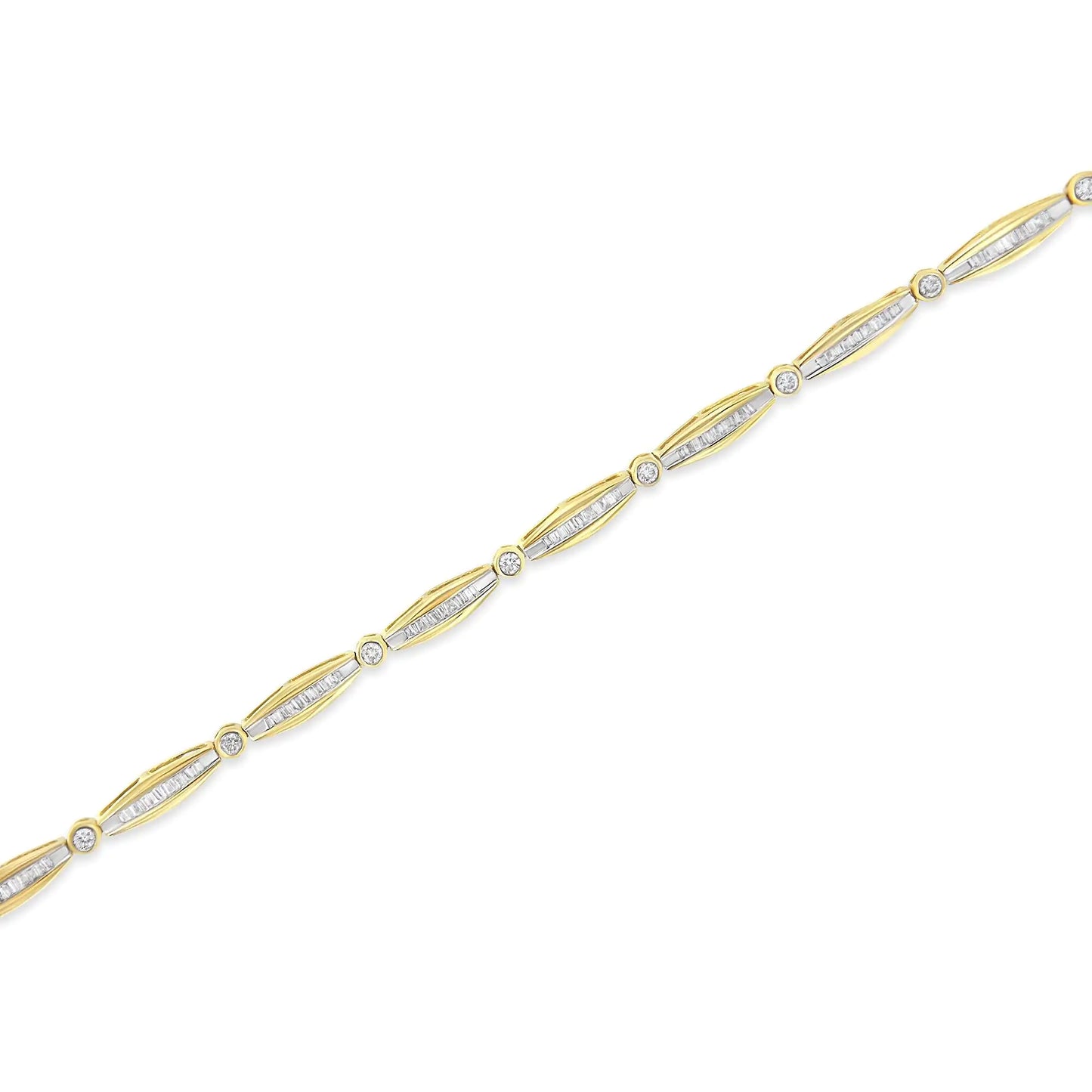 14K Yellow Gold 1.5ct Diamond Tennis Bracelet (H-I, I1-I2)