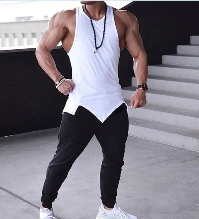 Men's Athletic Gym Fitness Tank Top - Solid Sleeveless Vest