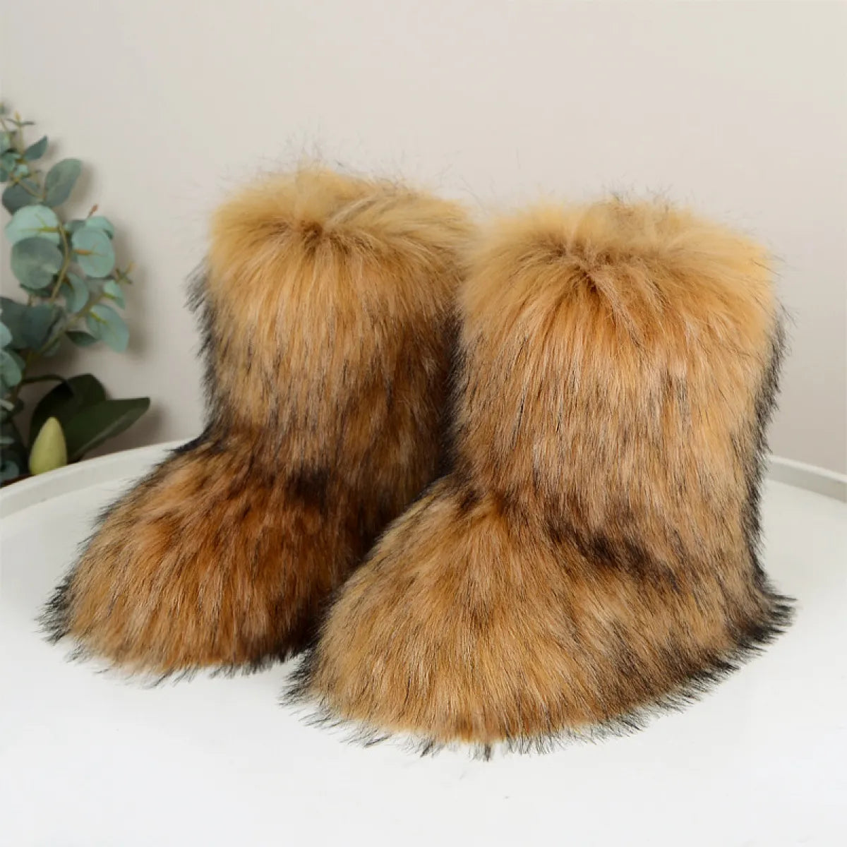 Flat Heel Mid-Calf Snow Boots