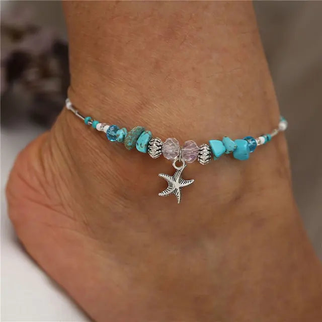 Modyle Bohemian Shell Starfish Anklets for Wome