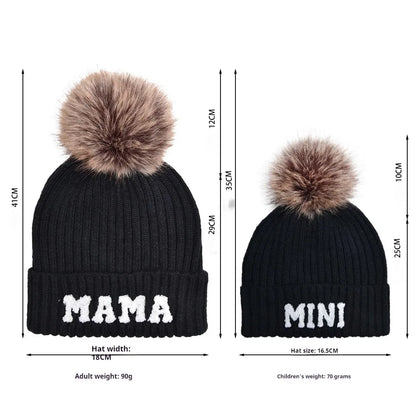 Kunyeah Family Beanie Trio with Pom-Poms