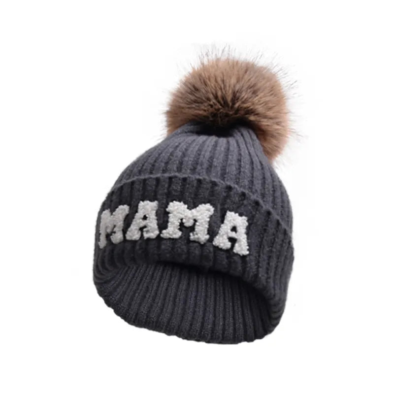 Kunyeah Family Beanie Trio with Pom-Poms