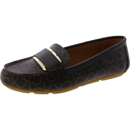 Calvin Klein Womens Leonie Loafers Espresso Logo 8