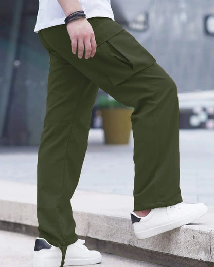 LYRXXX Men's Versatile Cargo Joggers in Army Green