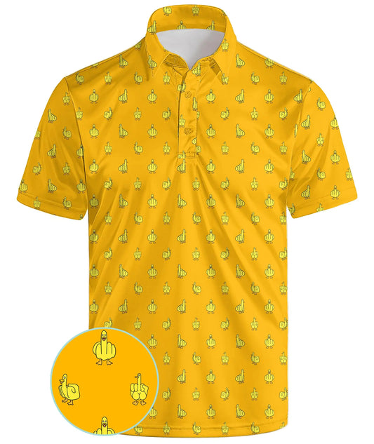 MDLBNSI Funny Golf Shirts for Men Funny Golf Polo for Men Duck Shirt Duck Funny M