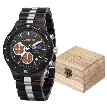 Luxury Wooden Chronograph Watch for Men