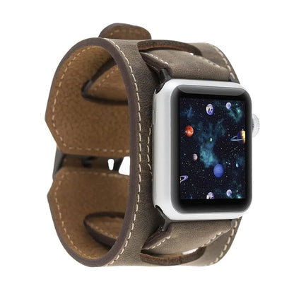 Leather Cuff Watch Strap for Apple Watches 49mm, Handmade, Multi-Series