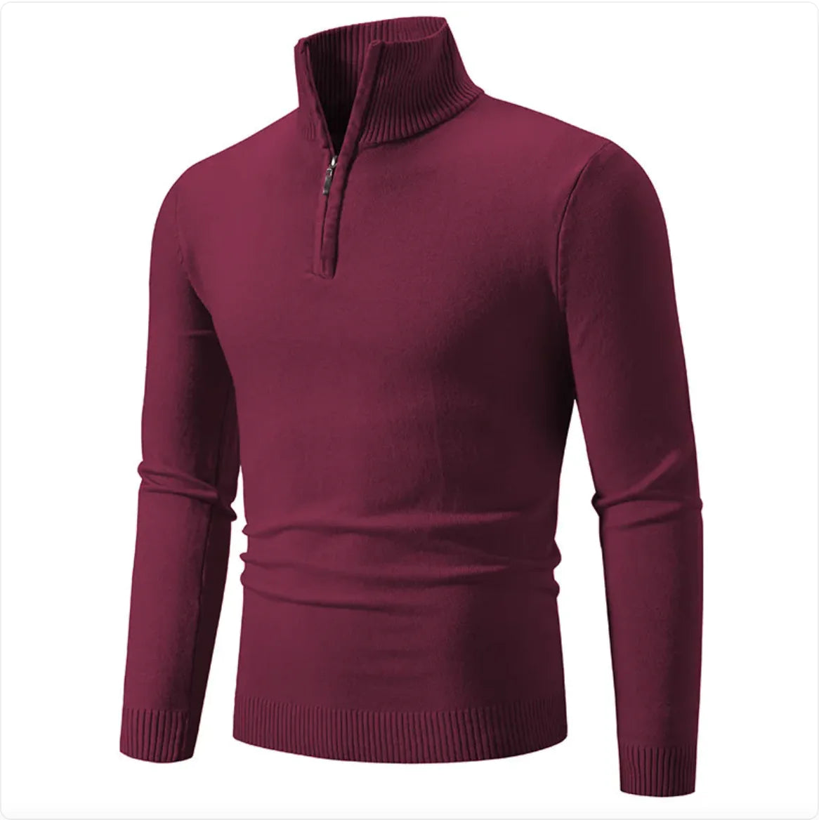 Men's Cotton Half-Zip Turtleneck Sweater