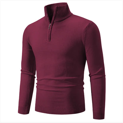 Men's Cotton Half-Zip Turtleneck Sweater