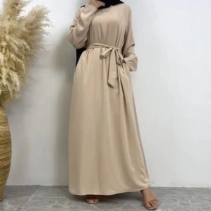 Women's Lace Up Pocket Muslim Dress