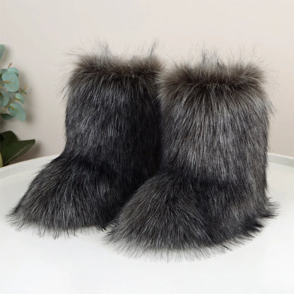 Flat Heel Mid-Calf Snow Boots