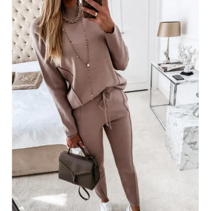 Turtle Neck Long Sleeve Fleece Trousers