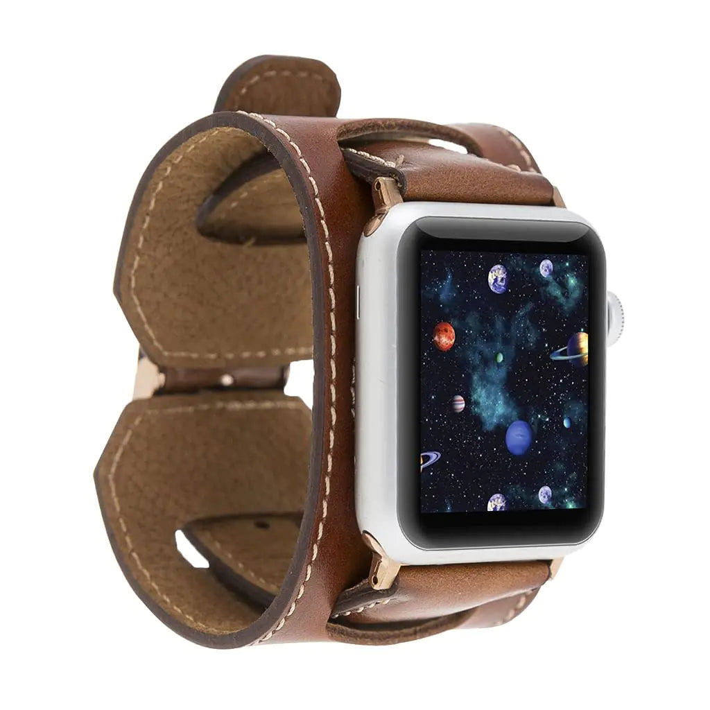 Leather Cuff Watch Strap for Apple Watches 49mm, Handmade, Multi-Series