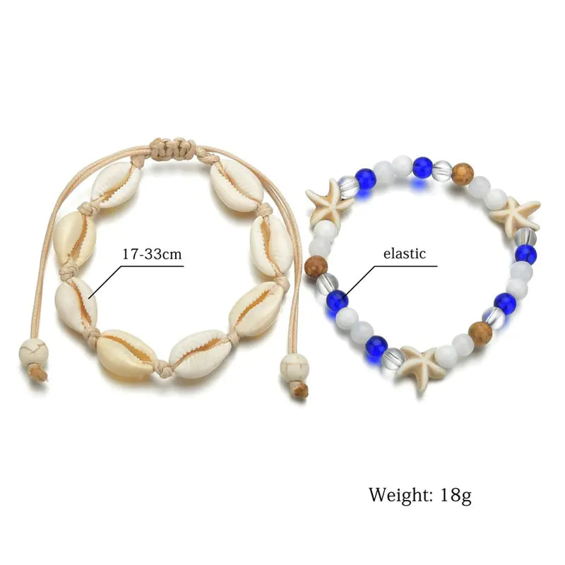 Modyle Bohemian Shell Starfish Anklets for Wome