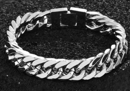 Dual Clasp Steel Bracelet